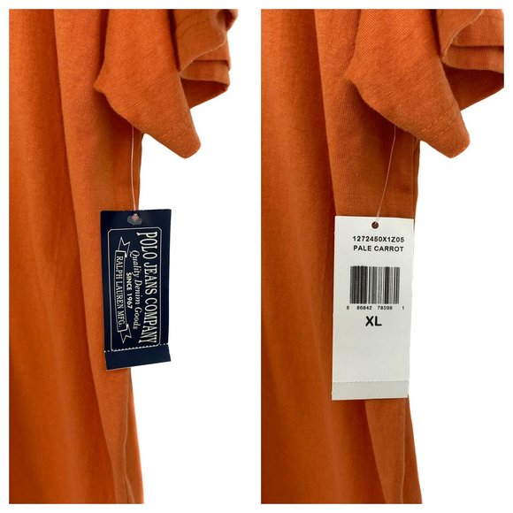 RALPH LAUREN Polo Jeans Co. 1967 Winged Foot Short Sleeve Orange T-Shirt Size XL - Picture 13 of 16
